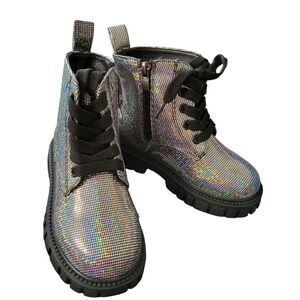 NIB Nova Kids Mini Disco Ball Size 12 Lace Up Boots Combat,Disco,box Has Damage